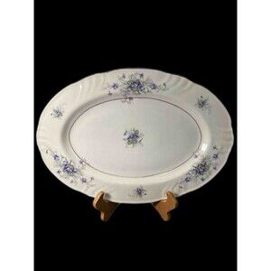 Johann Haviland China Barvarian Germany Oval Platter Violets Great Condition